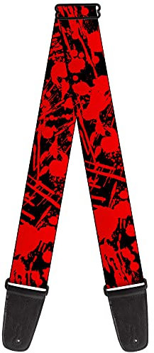 Buckle-Down GS-W31921 Gitarrengurt Splatter Black Red 2 Zoll Breit 34-60