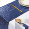 shinybeauty Sparkly Rosa Gold Pailletten Tischläufer für Hochzeit/Events Dekoration 30 * 180 cm (Navy blau, 1)