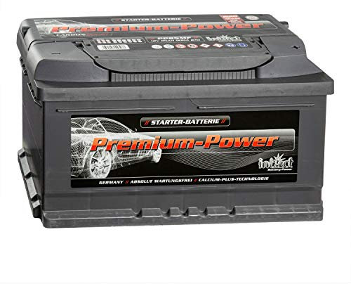 intAct Premium Starterbatterie 12V 85Ah 800A - Autobatterie mit 30% mehr Startleistung und Schnellladetechnik - auslaufsicher und wartungsfrei - Maße (LxBxH): 317x175x175mm, Pluspol rechts
