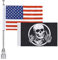 E-Most Verstellbare Fahnenmast-Halterung + 1,8 m x 2,9 m amerikanische Flagge & Totenkopf Motorradflagge für Harley Davidson Honda Goldwing CB VTX CBR Yamaha