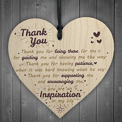 RED OCEAN Thank You For Being There Wooden Hanging Heart Love Family Friendship Anniversary Plaque THANK YOU Gift Sign