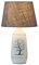 Rabalux 4374 Tischleuchte Dora aus Keramik Textil weiß/grau Ø24cm H:40cm mit eingebautem Schalter
