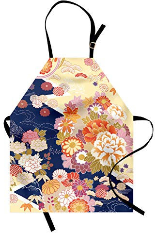 ABAKUHAUS, Japanische Waschbar, Höhenverstellbar Maschienenwaschbar Kein verblassen, Muster mit Rosen Gerbera Nelken Sonnenblumen Tulpen Orchideen Callas und Anthurien, Bunt