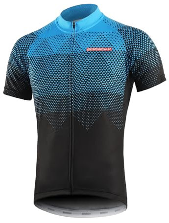 BERGRISAR Men's Cycling Jerseys Short Sleeves Bike Bicycle Shirt 006blue L