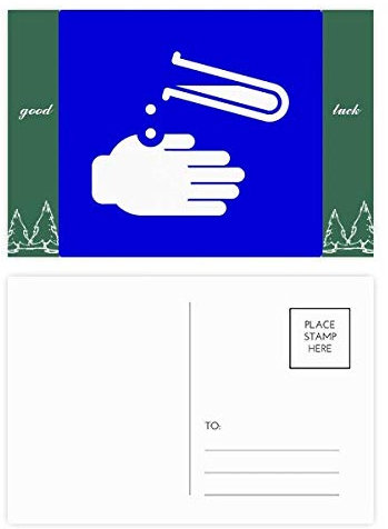 Postkarten-Set, quadratisch, mit Warnzeichen, AufschriftGood Luck, 20 Stück