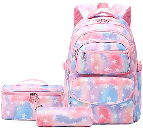 Schulrucksack Mädchen Teenager Vintage Rucksack Set Für Mädchen Floral Schulranzen Laptop Schultaschen Für Damen Schule Reise Mit Lunchpaket Tasche Und Mäppchen, Einheitsgröße