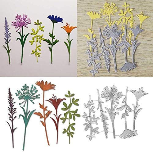 Mothcattl Stanzschablonen, Blumen mit Blättern, Metall-Stanzschablone zur Kartengestaltung, zum Basteln, Scrapbooking, für Album, Papierkarten, Bastelverzierung