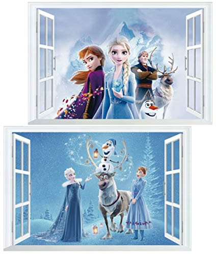 Kibi 2PCS Wandtattoo Wandsticker für Kinderzimmer Living Room Removable Prinzessin Wandtattoo Kinderzimmer