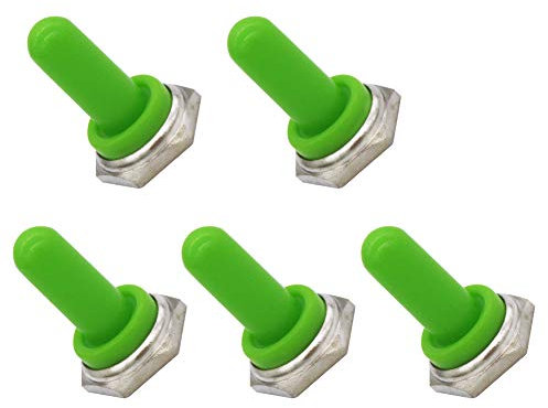 mxuteuk 5 Stück Grün 12mm Gummi Wippe Kippschalter Knopf Hut Wasserdichte Kofferraumabdeckung Kappe TEN-MZ-G