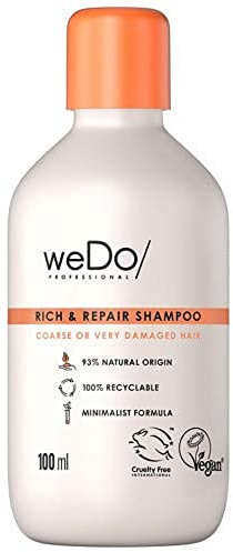 weDo/Professional Rich & Repair Shampoo gegen Haarbruch für kräftiges, widerspenstiges oder sehr strapaziertes Haar, 100 ml