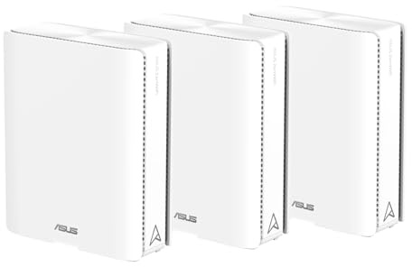 ASUS ZENWIFI BQ16, Per Modem Operatore e ONT, Mesh WiFi 7, Bianco, 3 Pezzi | BE25000 (802.11be), Banda 320 MHz e 4096-QAM, due porte 10G, WAN di backup, Sicurezza di rete e Compatibile con AiMesh