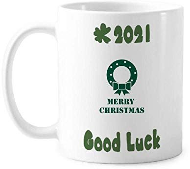 Weihnachtskranz Stern Glück Glück 2021 Tasse Keramik Kaffee Porzellan Tasse Geschirr