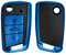 kwmobile Accessoire Clef de Voiture Compatible avec VW Golf 7 MK7 3-Bouton - Coque de Protection en Silicone Bleu-Noir