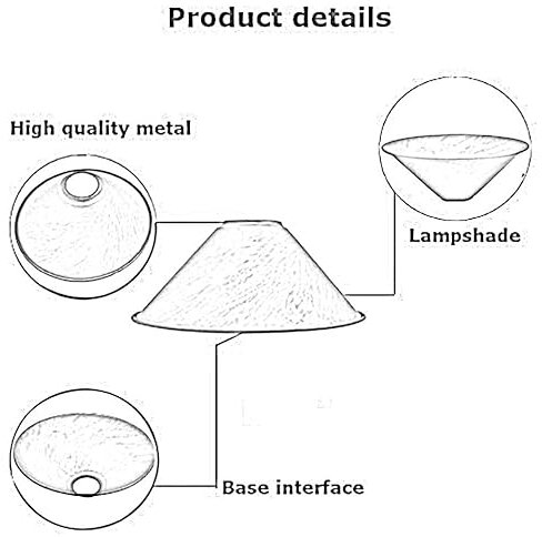 Retro-Vintage-Lampenschirm, Metallkegel-Lampenschirm, einfache Installation, industrieller Lampenschirm, 4 cm, E27-Aufhängeloch, für Küche, Wohnzimmer, Bar, Flur (French Gold)
