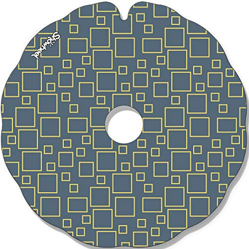 Flasque: Protège-Rayons Fauteuil Roulant (Paire) pour Main Courante de 53,51 à 54,50 cm de Diam. Extérieur, Fixation Plate - Carrés jaunes