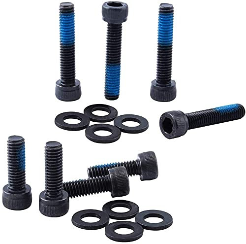 4PCS M6 18MM Bike Disc Brake Mount Adapter Bolts Washers Gasket Fix Screw and 4PCS M6 30MM Brake Caliper Bolts Washers Gasket Fix Screw
