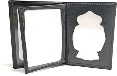 Cartera de Cuero para la Placa de Policía Nacional | Portaplaca | Porta Placa Piel | Color Negro