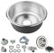 MINGYI Evier Cuisine 1 Bac, Évier avce Siphon et Bonde, Évier à Encastrer Évier Inox 1 Bac (Forme Ronde Φ 41×20 cm)