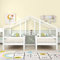 Hausbett Kinder 90X200 Zwei Einzelbetten Unter Einem Dach Im Hausbettdesign,Vielseitiges Holz Kinderbett FüR Jungen & MäDchen,Rausfallschutz Kinderbett Holz