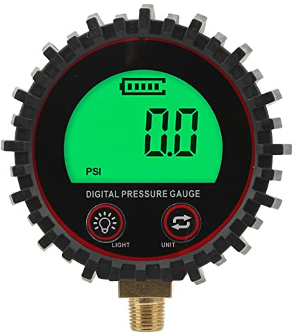VOBOR Reifenfüller Digitales Manometer, 3‑255 PSI Reifendruck Prüfer mit LCD-Display, 4-stellige Digitalanzeige in bar, psi, kPa, kgf/cm², Luftdruckprüfer für Auto Fahrrad und Motorrad