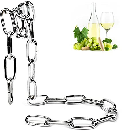 Dirfuny Étagère à vin – Chaîne en fer suspendue pour le comptoir, bouteilles vin, garles bouteilles en l'air, cadeaux n