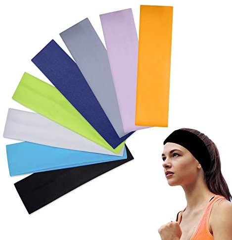 8 Schweißbänder, Stirnbänder und Haarschmuck, Yoga-Stirnbänder, Sport-Stirnbänder, elastische einfarbige Stirnbänder, Gesichtsreinigung und Maskenanwendung, 8 Farben