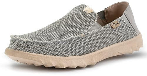 Kickback Couch Classic - Zapatos Hombre Lona Ligeras Slip On Mocasines - Casual Hombre Slips On o Slide In - Rocket Grey - EU43