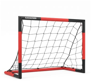 KAIHAOWIN Metall Fußballtor 76x91|125x185|193x244|203x308-Fußballtor mit Stahlrahmen Torpfosten-Tor Fussball Schnelle Montage für Kinder und Erwachsene-Fußball Tore für Drinnen und Draußen