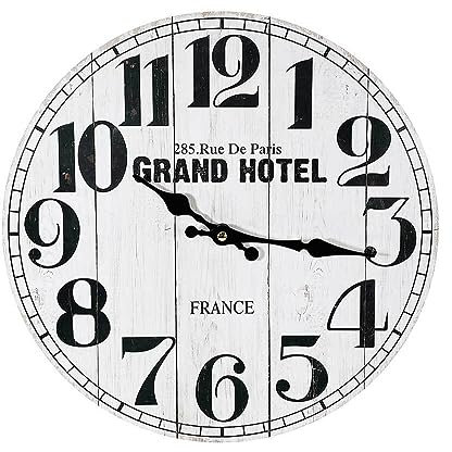zeitzone Wanduhr Grand Hotel Paris France Uhr Nostalgie Antik-Stil 34cm