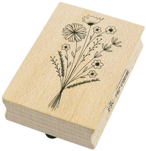 Artoz Stempel – Holzstempel – „Blumenstrauß“ – 70 x 50 mm – Motivstempel zum Kartenbasteln für Einladungen, Geburtstag, Grüße