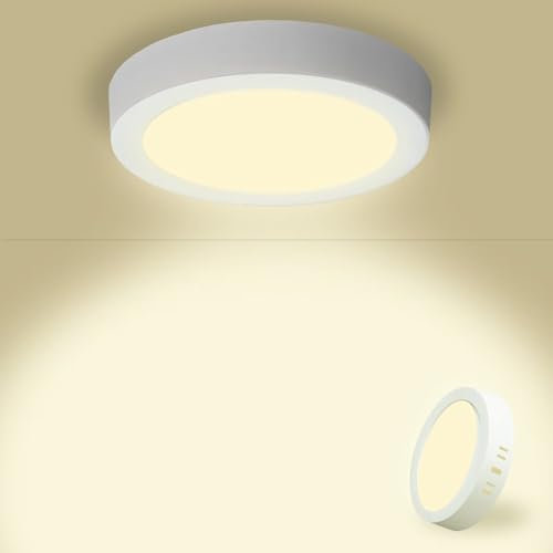 Yexati Pack 1x Panel LED Circular 15W 1800LM, Plafon Superficie LED Redondo 4500K Color Blanco Neutro, Driver Incluido. IP44 Angulo 120 para Dormitorio Cocina Salon Baño Comedor Pasillo 170 * 28Hmm