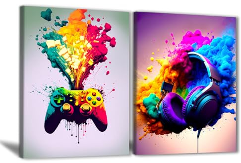 BSZY Get Videospiel-Wandkunst, Gaming-Drucke, Poster, Spielzimmer, Bilder, Gaming-Wandkunst, Videospiel, Bild, Jungenzimmer, Wanddekoration, Gaming-Wanddekoration für Jungen, Schlafsaal, Spielzimmer,