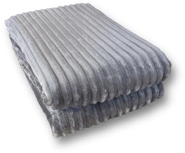 Decke Flanell in Cord-Optik | Warme, weiche Kuscheldecke | 150 x 200 cm (Anthrazit)