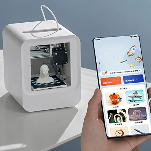 Topiky Kleiner 3D-Drucker, Multifunktionaler Desktop, Hohe Genauigkeit für Anfänger, Einfach zu Bedienen, Leicht zu Reinigen, Tragbar, Intelligente APP-Steuerung mit WiFi-Verbindung,