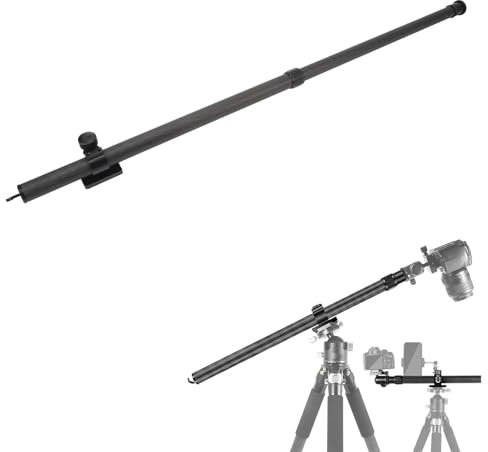 Brazo de Extensión de Trípode, Brazo de Extensión de Trípode Horizontal Vertical Retráctil de Fibra de Carbono con Tornillos de 1/4 '' y 3/8 '', Carga Máxima de 10 Kg / 22 LB