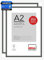 DEHA Design Bilderrahmen, 42 x 59,4 cm (A2) (2er Set), Aluminium, Grau matt, Posterrahmen zum Aufhängen im Hoch- & Querformat, bruchsicheres Kunstglas, Boston