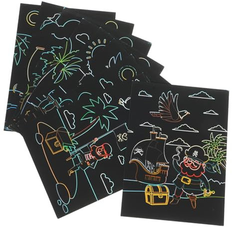 DIKACA 1 Satz Kratzmalerei Für Kinder Rubbelbilderbuch Rubbeln Sie Ein Blatt Papier Ab Bilderbuch Kratzen Kratzer Auf Malpapier Schwarze Kratzer-notiz Notizbuch Weihnachten Student