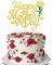SYKYCTCY 1 Pack Happy Mother's Day Cake Topper Glitter Heart Love You Mom Cake Pick Rose Flower Best Mom Cupcake Decorations for Mother's Day Party Cake Decoration Gold