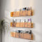Acryl-Broschürenhalter zur Wandmontage, 3er-Pack, schwebender Bücherregal-Zeitungsständer, hängender Zeitschriftenhalter für Büro, Wartezimmer, Kirche, Café, Heimdekoration,Orange,80cm