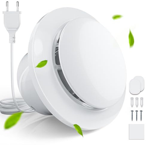 Ventilatore Da Bagno 100mm, Potente Ventilatore Da Parete Con Ventilazione 130 m³/h, Ventilatore Da Bagno Silenzioso 12 W Rimozione Rapida Dell'Umidità, Facile Da Installare A Soffitto, Bagno, Cucina