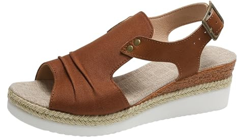 Sandali Donna Estive Comode Inblu - Ciabatte Pelose Con Strappi, Scarpe Riabilitazione, Zeppa Alta Per Mare