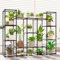 GENTINGBRO Großer Pflanzenständer Indoor Outdoor Metall Pflanzenregal Wasserdicht Pflanzenregal für mehrere Pflanzen Breiter Blumenständer für Terrasse Balkon Garten Schwarz