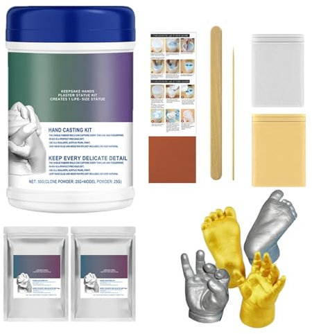 Kit di stampi a mano per coppie - kit di fusione con stampi a mano in gesso, creatore di stampi per sculture a mano | Kit di stampi a mano per souvenir creativi Kit per fusione di statue in gesso