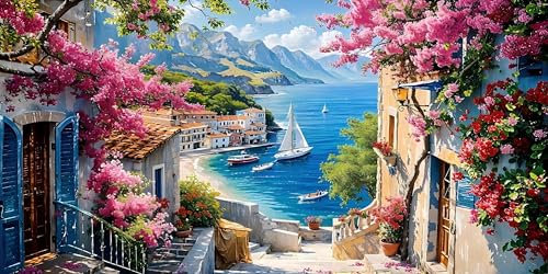 Daisen Art Paysage Diamond Painting Adulte, Paysage Diamant Painting, Paysage Peinture Diamant Kit artisanal de décoration murale pour la maison (30X60cm)