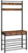 HOOBRO Coat and Shoe Rack, Coat Rack with Shoe Storage, Hall Tree with 2 Non-Woven Drawers, Coat and Shoe Storage for Hallway, Bedroom, Cloakroom, Rustic Brown and Black EBF81MT01