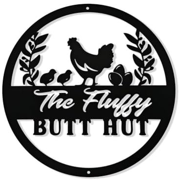 JANZU Hühnerstall-Schild, Rustikales Bauernhaus-Schild, Hühnerhaus-Schild, Metall-Kunst- für Zuhause, Bauernhof, Hühnerstall, Bauernhaus