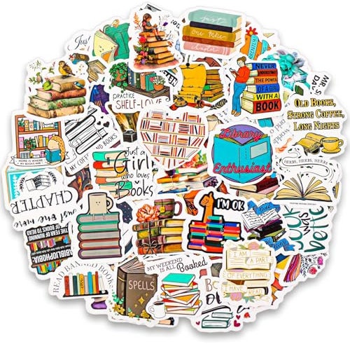 cobee 100PCS Book Stickers, Bookish Reading Stickers Vinyl Waterproof Cute Reading Stickers Gift for Kindle Book Lovers Water Bottle Laptop Phone Case Binder