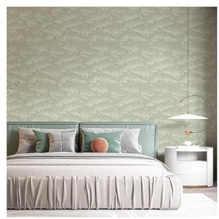 ILiemao Vintage Peel and Stick Wall paper Boho Green Starry sky Paper for Cabinets Neutral Wallpaper for Bathroom Self-Adhesive Removable Wallpaper for Bedroom Mural Waterproof(44x300 cm 17x118 in)