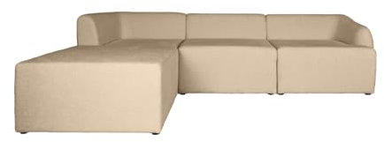 Ares Meble Ecksofa Rimini II - Modernes L-Sofa 3 sitzer - Wohnzimmer Sofa - Kleine Sofa - Solider Rahmen - Samt - Beige