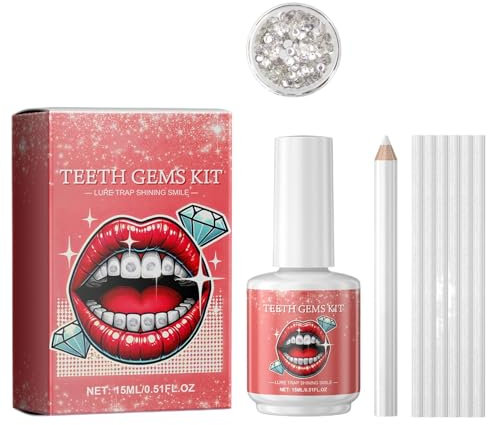 Modisches Zahnschmuck-Set, dekoratives Zahnkleber-Set für Männer und Frauen, ideal für stilvolle abnehmbare Zahndekorationen für alle Altersgruppen, komplettes Zahnschmuck-Set, einfach zu verwendender